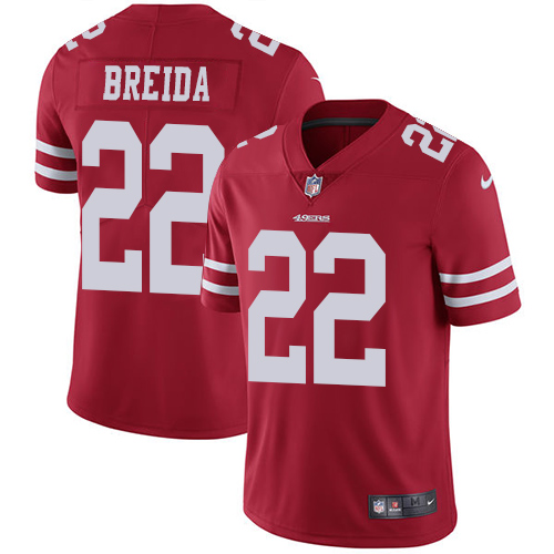 San Francisco 49ers Limited Red Men Matt Breida Home NFL Jersey 22 Vapor Untouchable